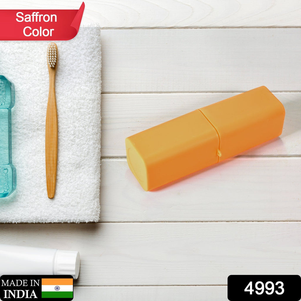 4993 Saffron Square Shape Capsule Travel Toothbrush Toothpaste Case Holder Portable Toothbrush Storage Plastic Toothbrush Holder. DeoDap