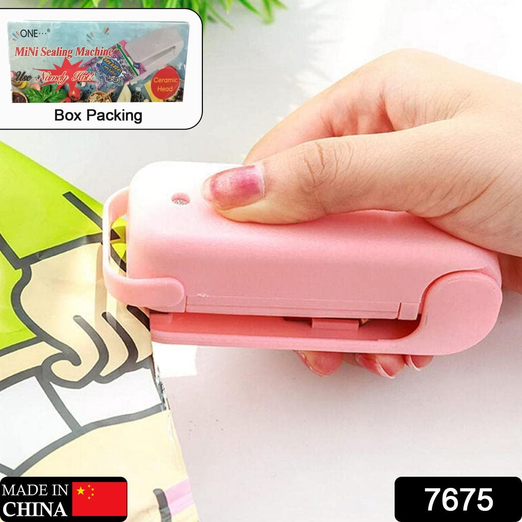 7675 Mini Sealing Machine Plastic Bag Sealer Portable Mini Super Seal Packing Plastic Bag Tool Sealing Machine Hand Held Heat (1Pc) DeoDap