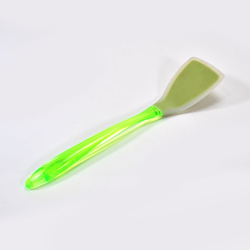 2753 34cm KITCHEN TURNER HEAT RESISTANT SILICONE NON-STICK SILICONE TURNER GRIP WITH LONG HANDLE COOKING TURNER DeoDap