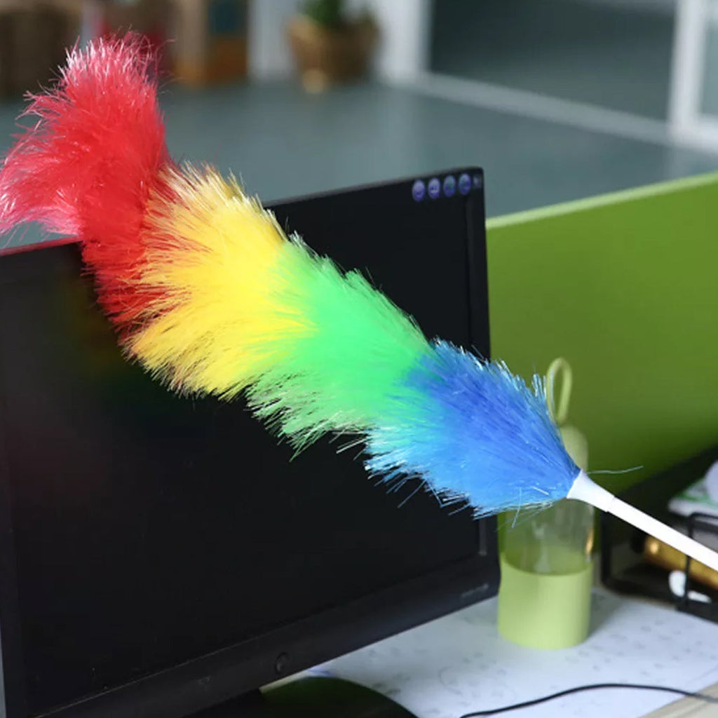 6321 Colorful Feather Duster | Microfiber Duster for Cleaning | Dusting Stick | Dusting Brush DeoDap