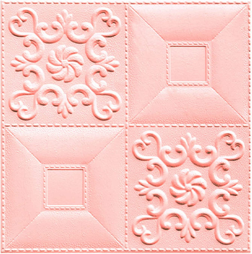 9279 Design Wallpaper 3D Foam Wallpaper Sticker Panels I Ceiling Wallpaper For Living Room Bedroom I Furniture, Door I Foam Tiles (Pink Color) DeoDap