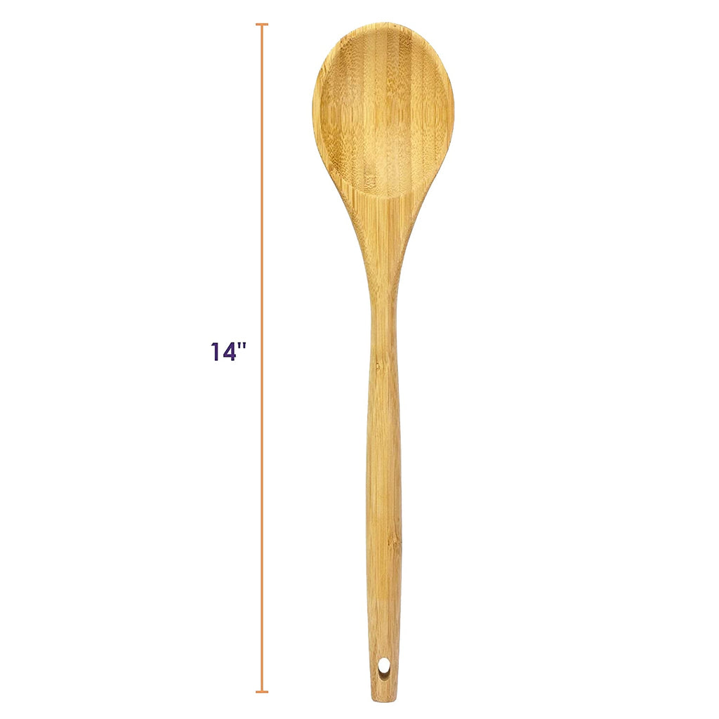 2045 14 inch Bamboo Spoon Kitchen Utensil DeoDap