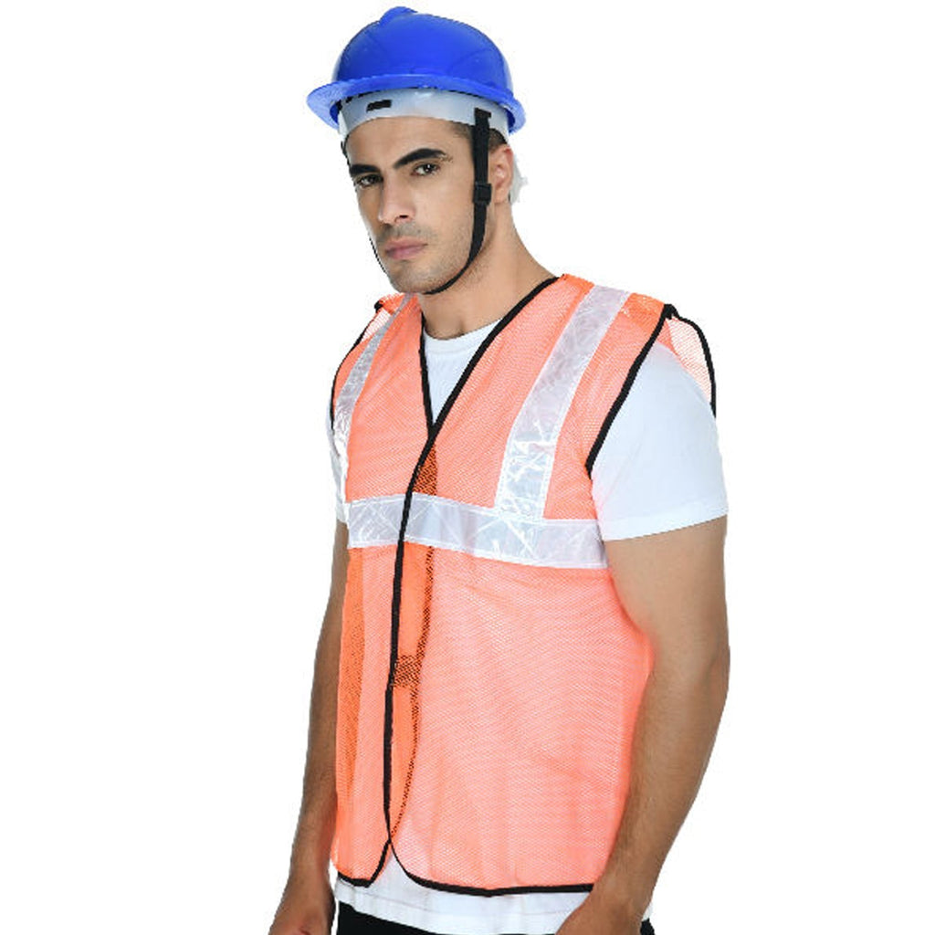 7438 Orange Safety Jacket For Having protection against accidents usually in construction area's. DeoDap