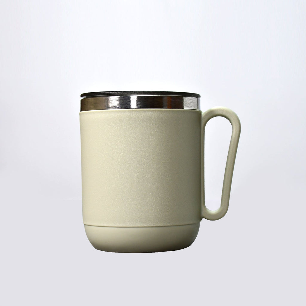 8137 Ganesh Premium Stainless Steel Coffee Mug with heat resistant mug lid. Approx 400Ml mug. DeoDap