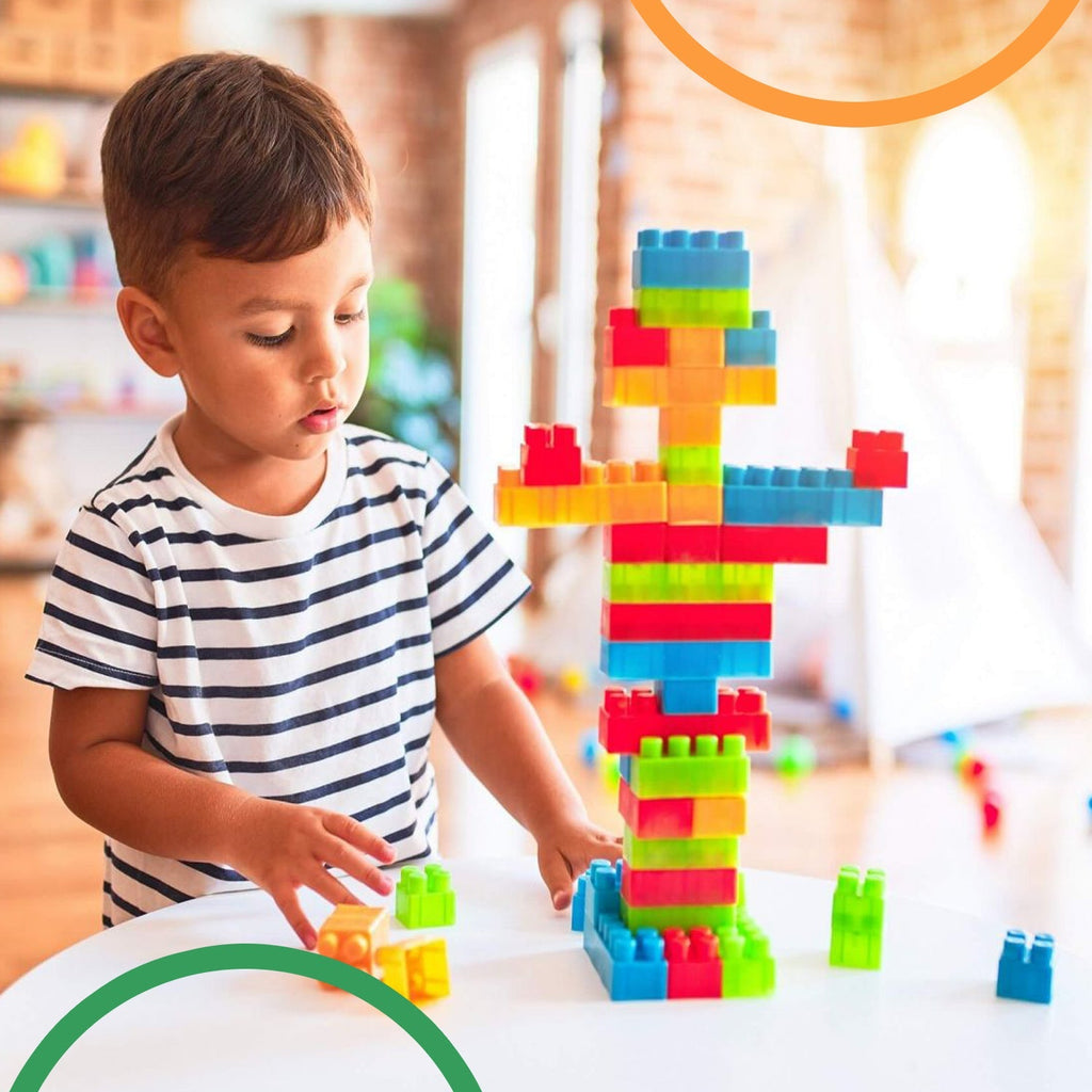 8094 Blocks Set for Kids, Play Fun and Learning Blocks for Kids Games for Children Block Game Puzzles Set Boys, Children (Multicolor, 60 Bricks Blocks) DeoDap