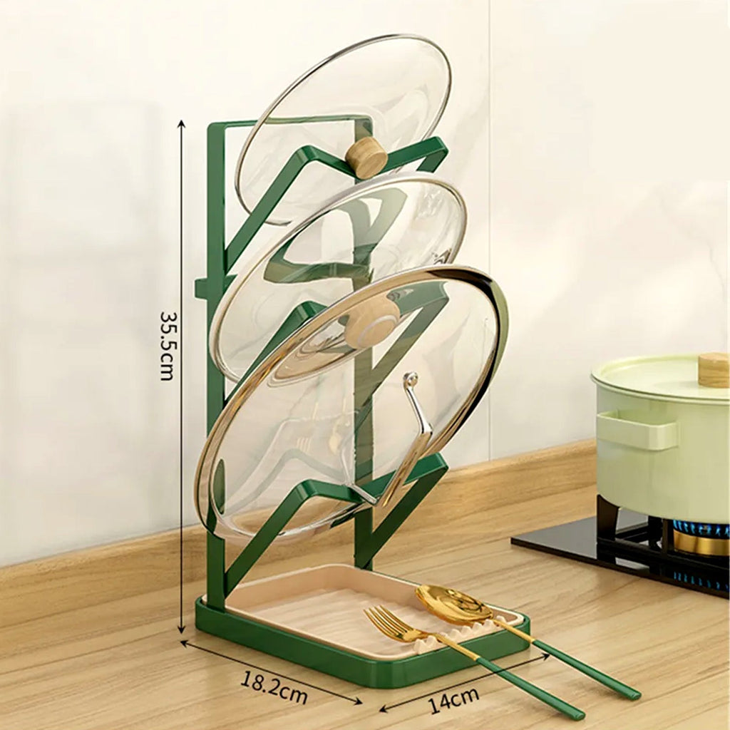 7849 Kitchen Multi-Layer Pot Rack Wrought Iron Cutting Board Storage Drain Rack Pot Cover Board Finishing Rack DeoDap