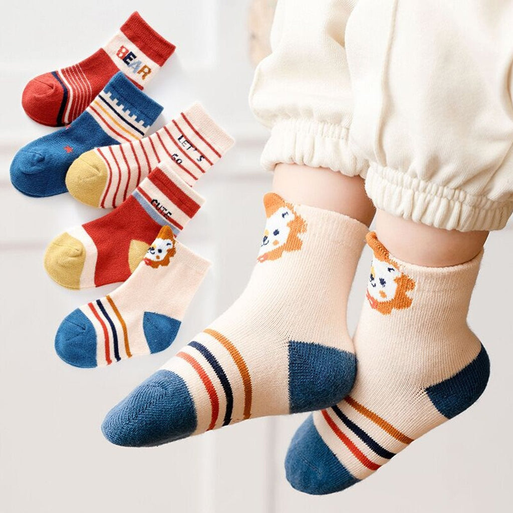 7303 Socks Breathable Thickened Classic Simple Soft Skin Friendly For Kids DeoDap