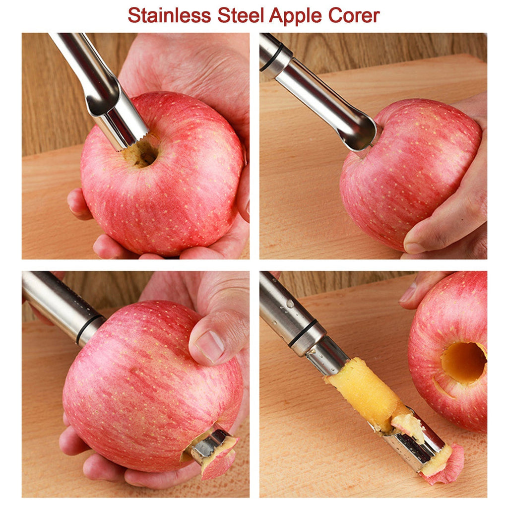 2993 Apple Corer Stainless Steel, Core Remover for Apple and Pear, Kitchen Gadget Dishwasher Safe DeoDap