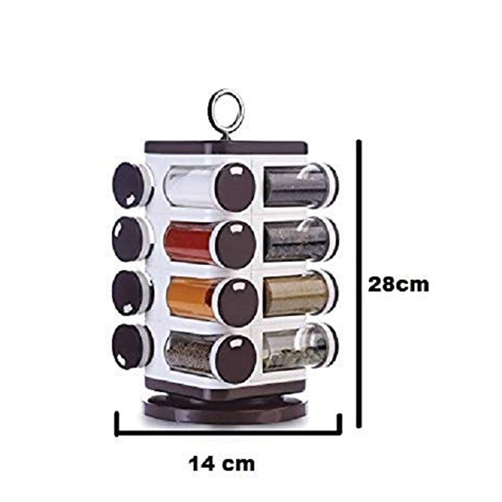 8119 Ganesh Multipurpose Revolving Spice Rack With 16 Pcs Dispenser each 100 ml Plastic Spice ABS Material 1 Piece Spice Set 1 Piece Spice Set  (Plastic) DeoDap