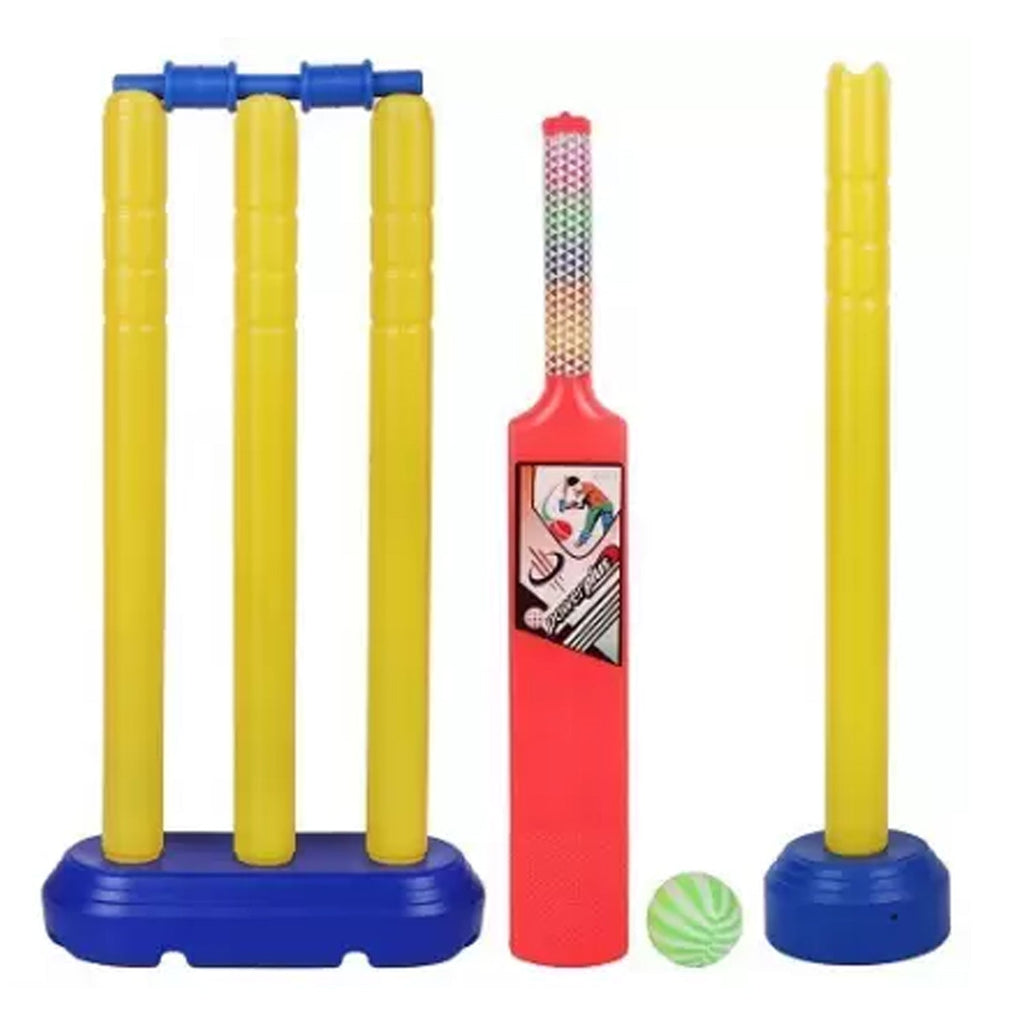 8014 Plastic Cricket Set with Stump,Ball and Bat Kit DeoDap