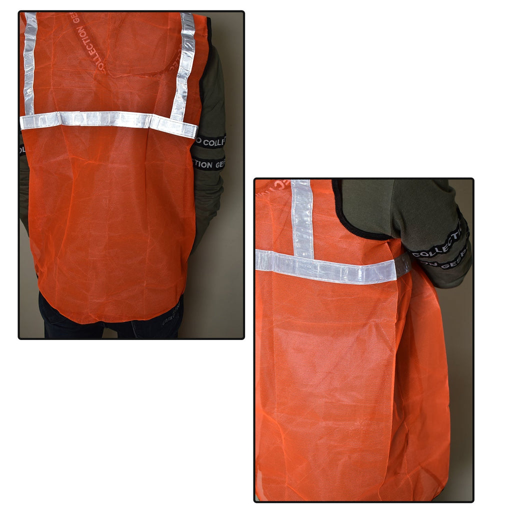 7438 Orange Safety Jacket For Having protection against accidents usually in construction area's. DeoDap