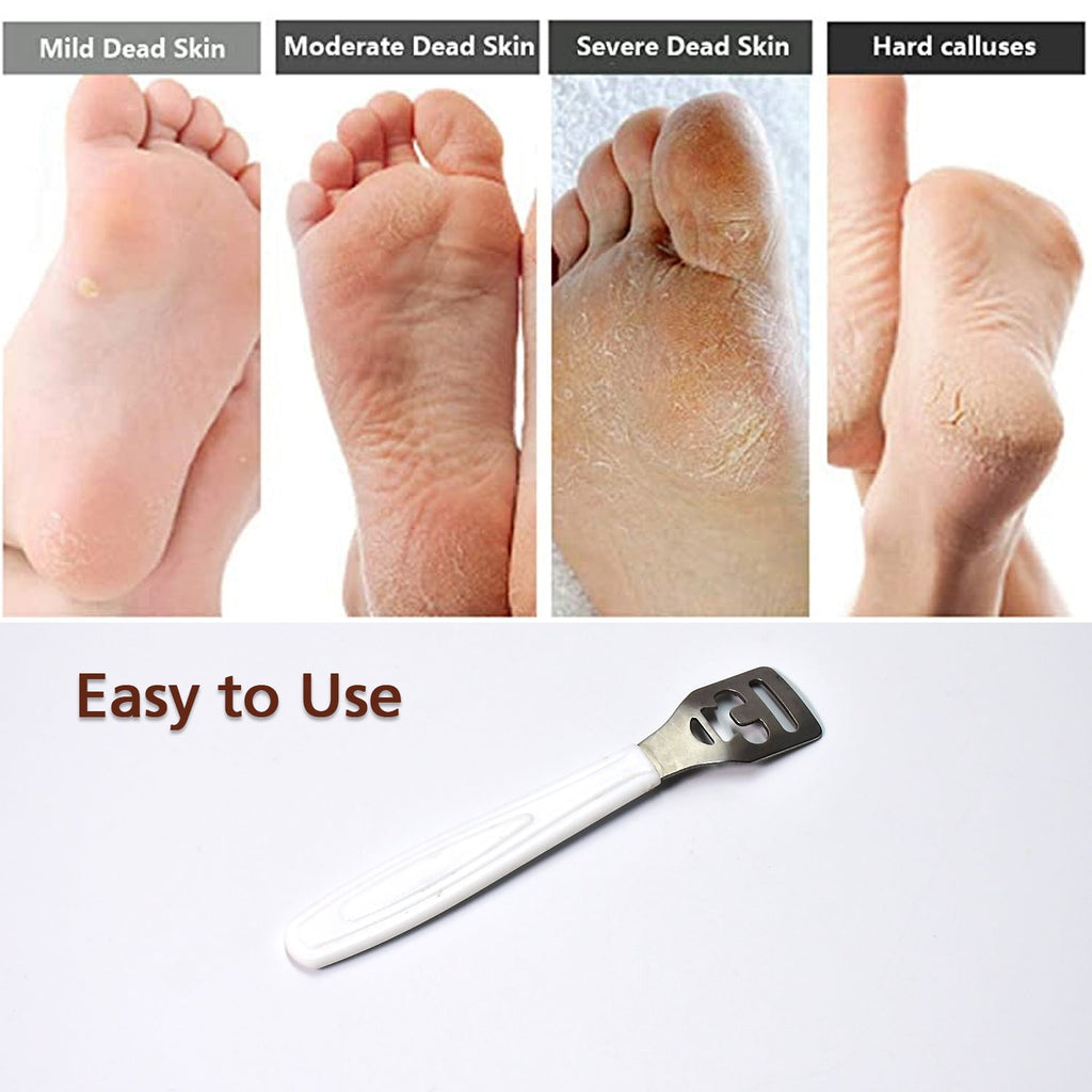 2099 Stainless Steel Callus Corn Hard Skin Remover Plastic Handle Foot Rasp Heel File Scrubber Pedicure Nail Care Tool Rub feet Tool. DeoDap