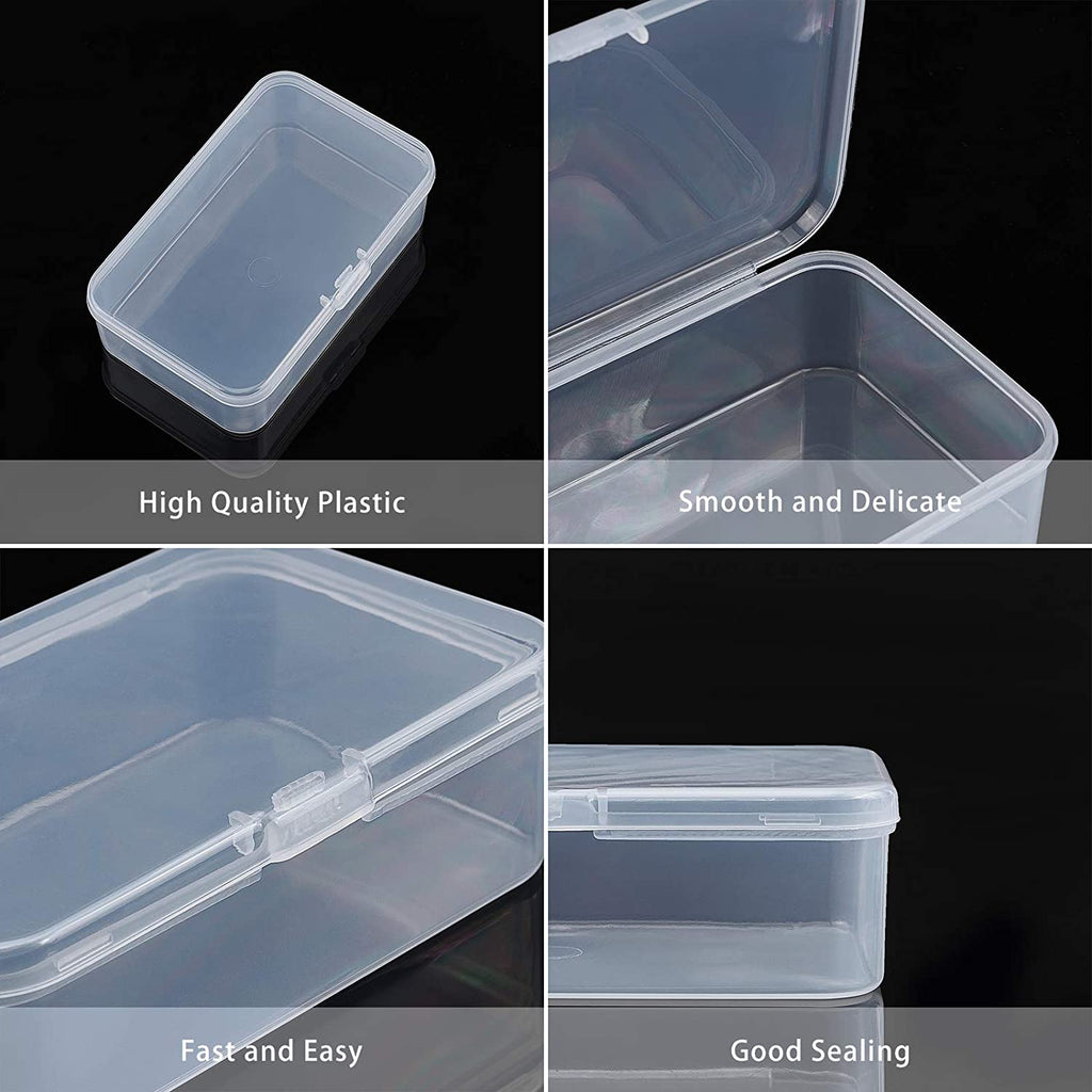 2968 Rectangle Clear Container Storage Box for small parts & Multiuse Box DeoDap