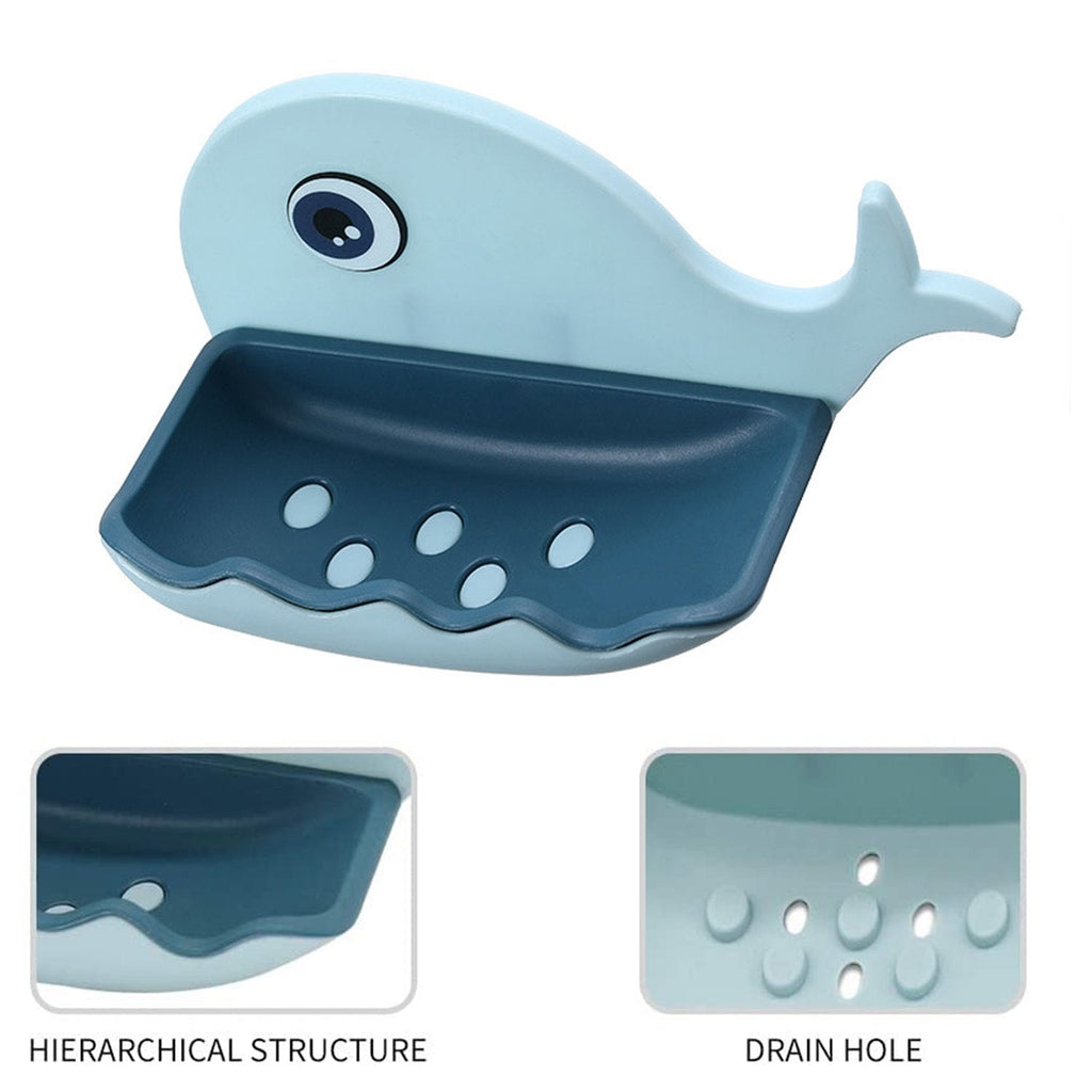 4047A Fish Shape Double Layer Adhesive Waterproof Wall Mounted Soap Bar Holder Stand Rack for Bathroom Shower Wall Kitchen DeoDap