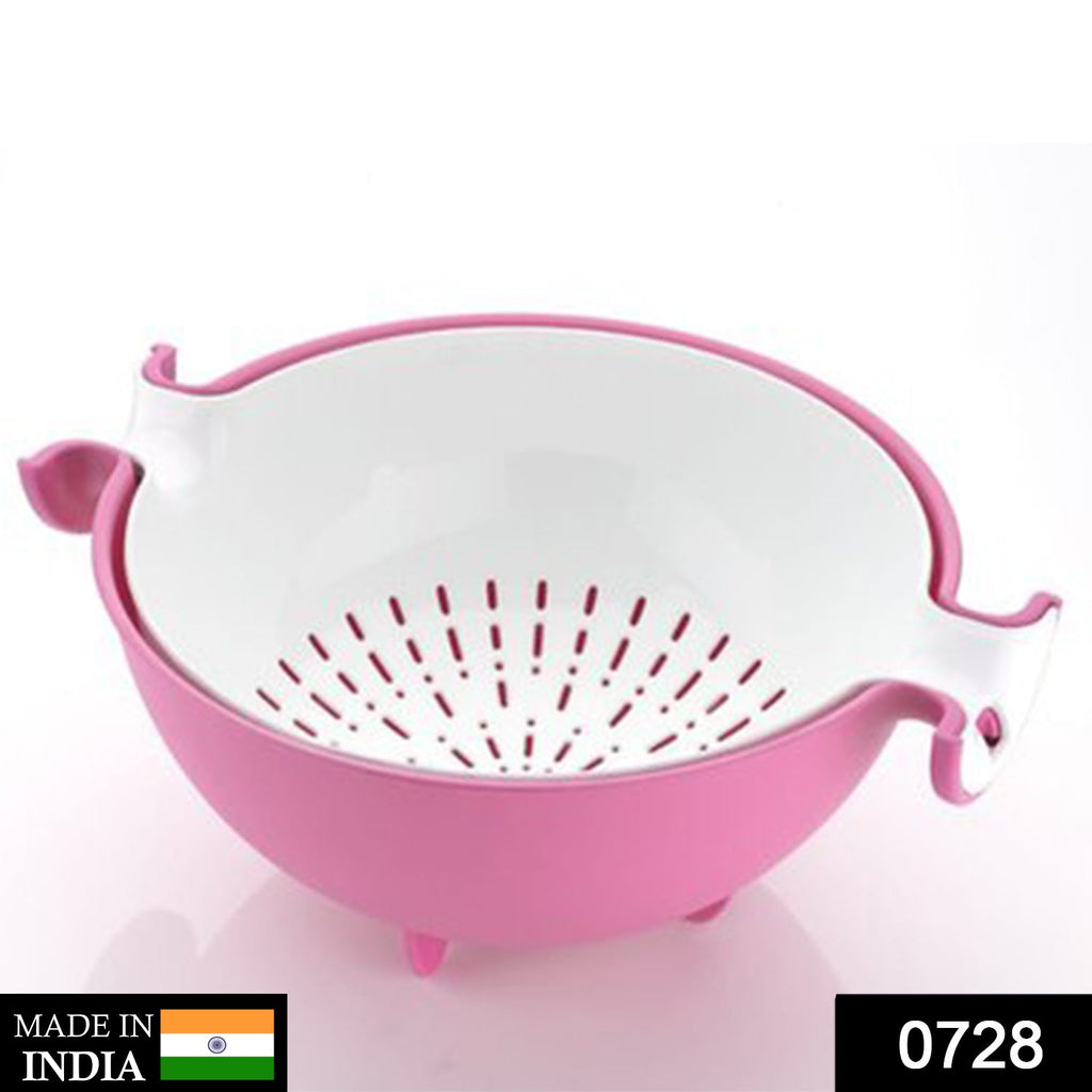 0728 Multifunctional Washing Fruits & Vegetables Basket Strainer and Detachable Drain Basket Bowl DeoDap