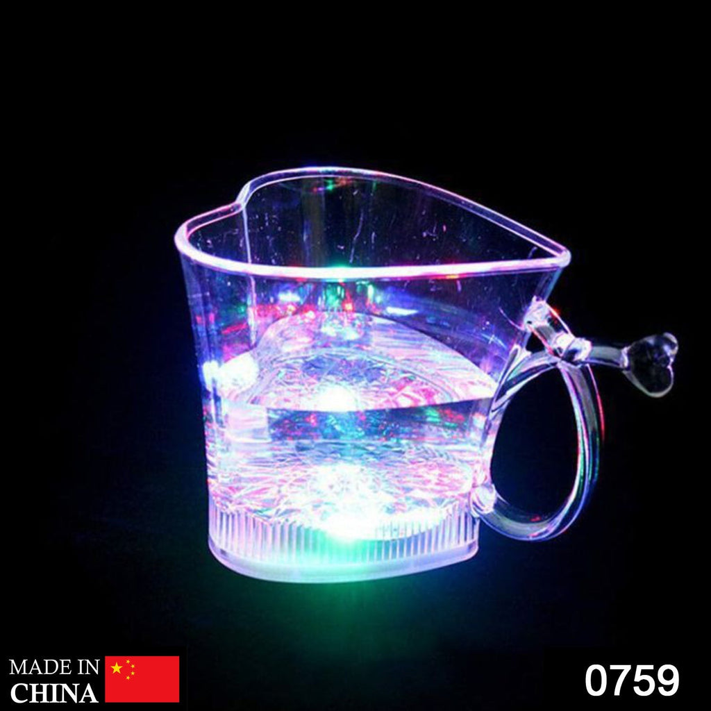 759 Heart Shape Activated Blinking Led Glass Cup DeoDap