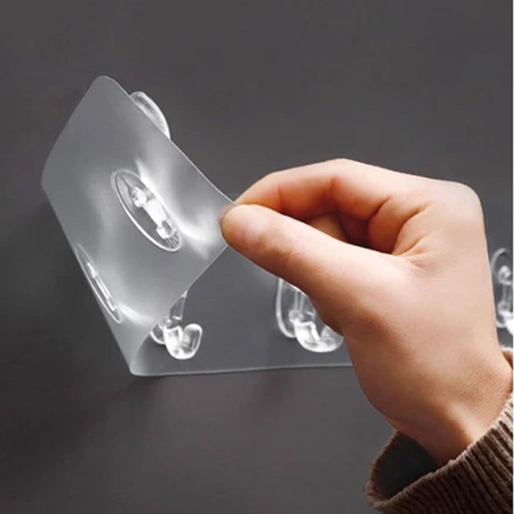 4654 Adhesive Transparent Heavy Duty Wall Hook DeoDap