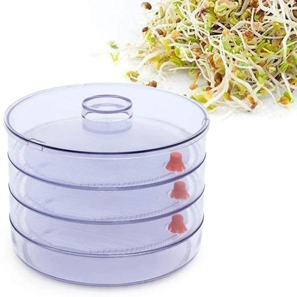 070 Plastic 4 Compartment Sprout Maker, White dhanpe-shop