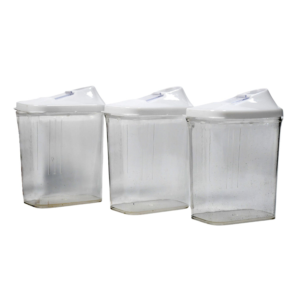 2782 Kitchen Storage Jars & Container Set 3pc , Transparent Jar Set For home & Kitchen Use DeoDap