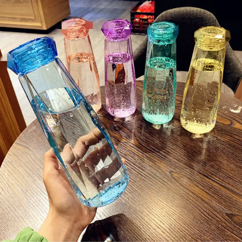 5213 Glass Fridge Water Bottle Plastic Cap With Two Water Glass For Home & Kitchen Use DeoDap