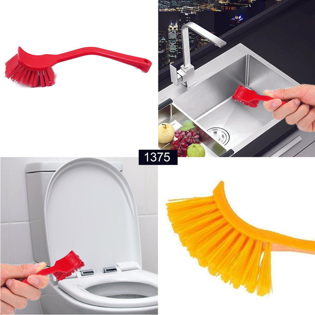 1375 Plastic Wash Basin/Toilet Seat Cleaning Brush (Multicolour) DeoDap