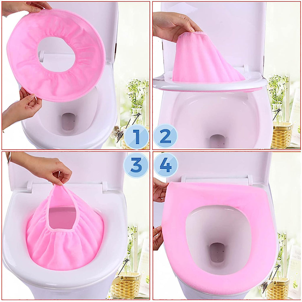 4768 Bathroom Soft Thicker Warmer Stretchable Washable Cloth Toilet Seat Cover Pads (1pc) DeoDap