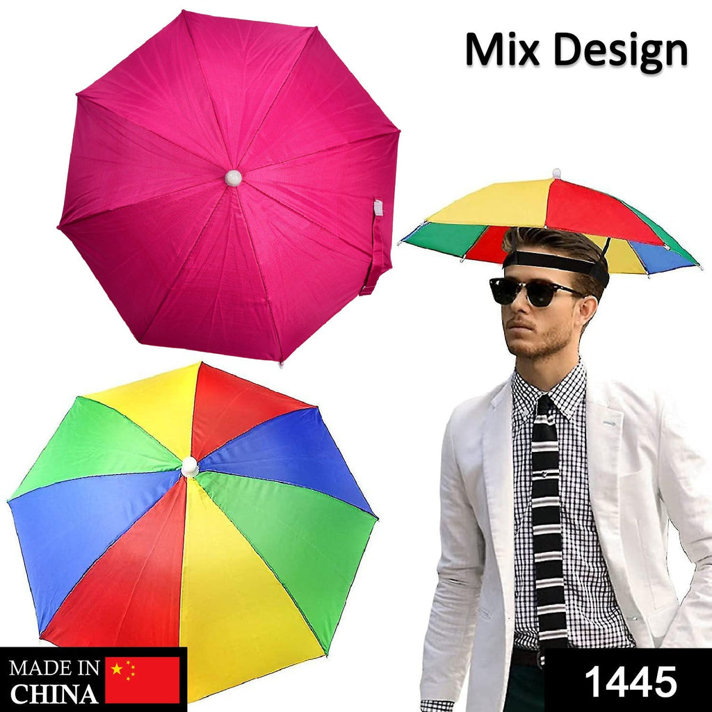 1445 Hands Free Umbrella Hat to Protect from Sun & Rain DeoDap