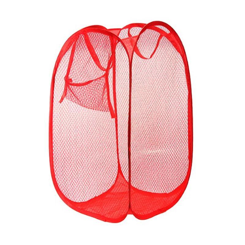 248 Laundry Hamper Mesh Fabric For Ventilation Foldable Storage Pop Up Clothes Basket DeoDap