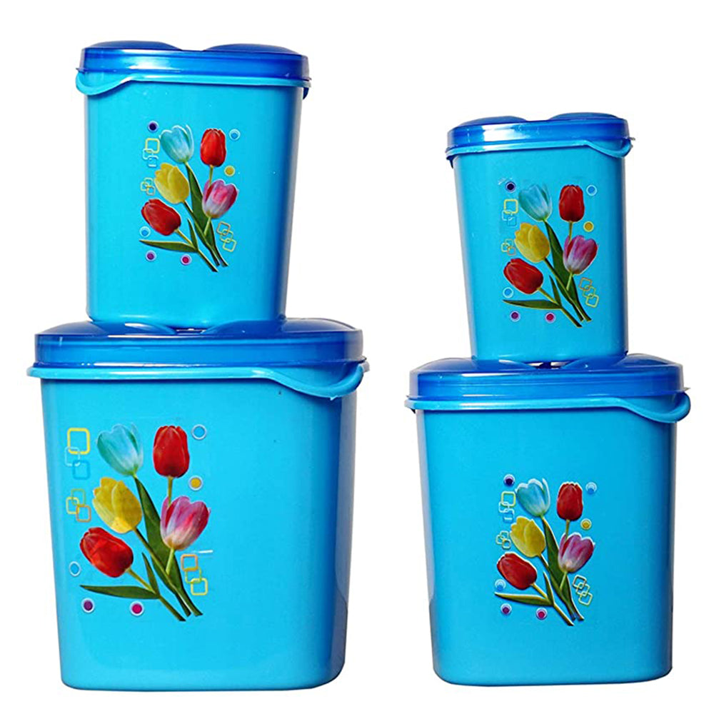 2239 Container Set For Kitchen Storage Airtight & Food Grade Plastic (Pack of 4) (3000ml,1500ml,1000ml,500ml) DeoDap