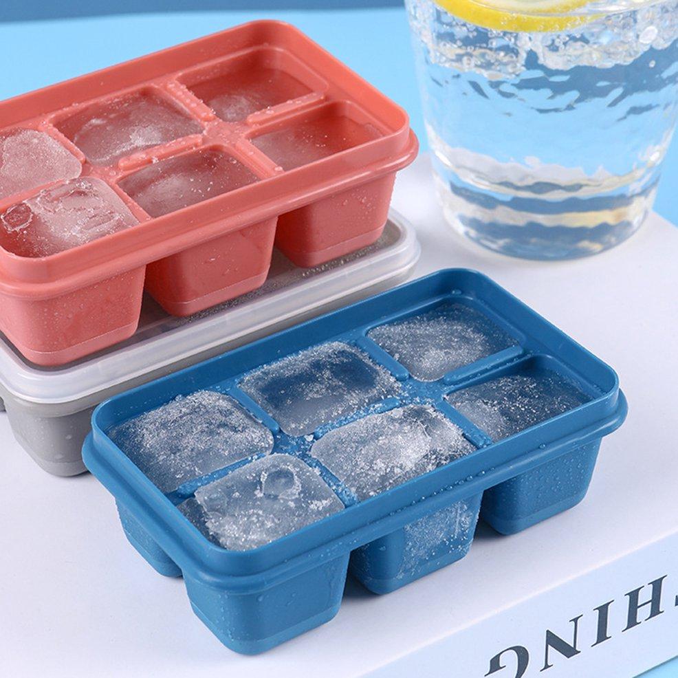 4741 6 Grid Silicone Ice Tray used in all kinds of places like household kitchens for making ice from water and various things and all. DeoDap