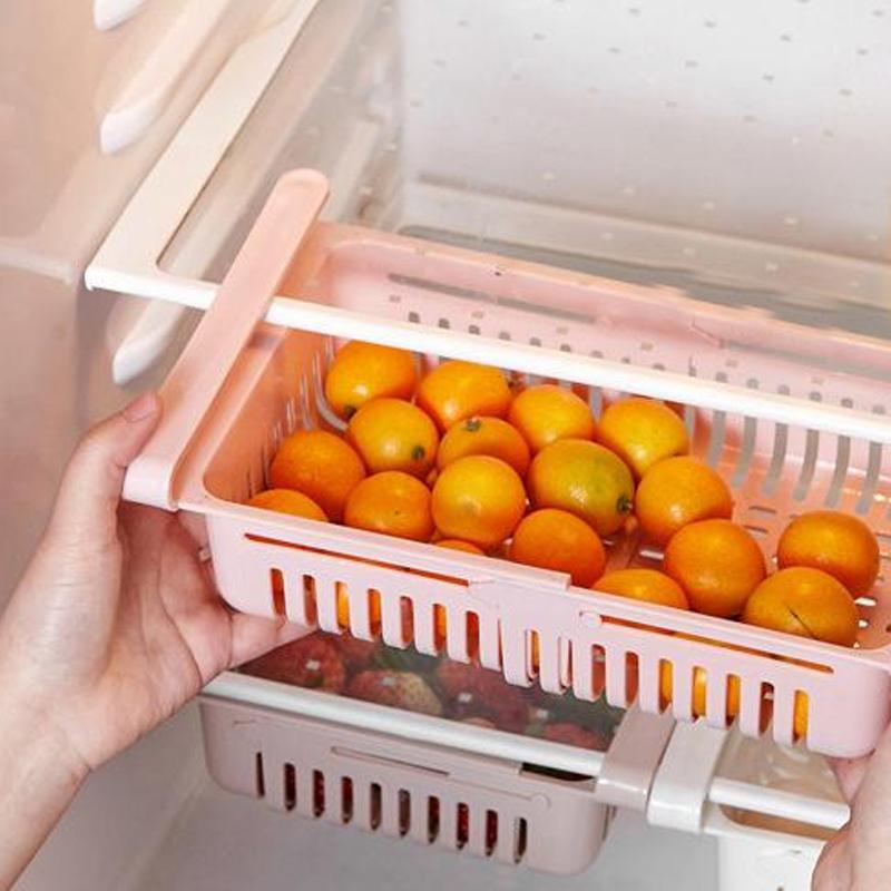 2336 Expandable Adjustable Multipurpose Fridge Storage Basket ( 1 pcs ) DeoDap