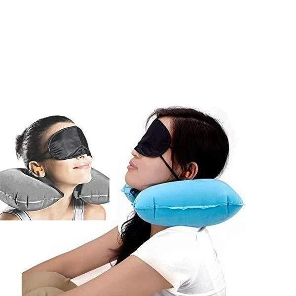 505 -3-in-1 Air Travel Kit with Pillow, Ear Buds & Eye Mask dhanpe-shop WITH BZ LOGO