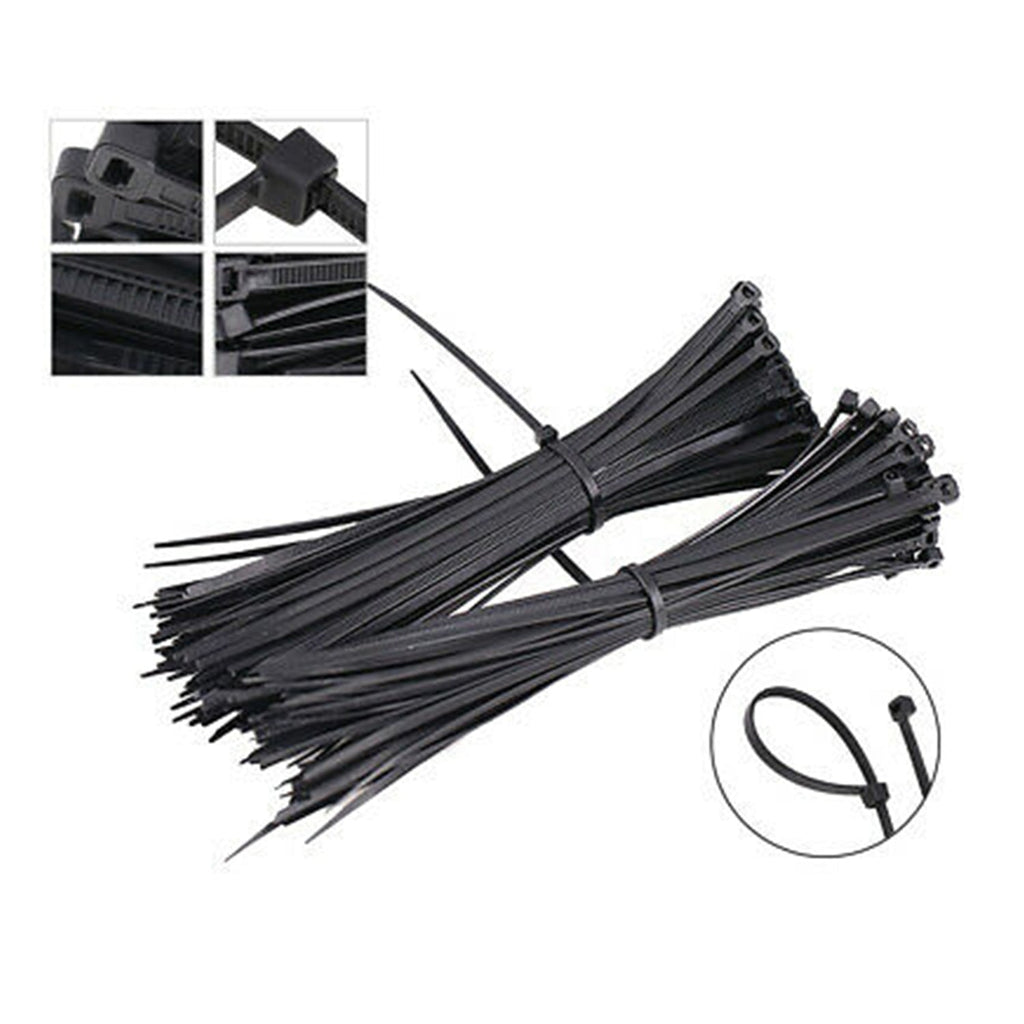 3139 6Inch Nylon Self Locking Cable Ties, Heavy Duty Strong Zip Wire Tie. Pack of 100 - Black. DeoDap