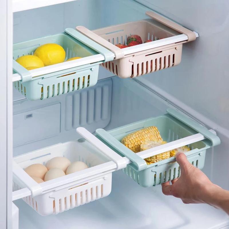 113 Adjustable Fridge Storage Basket, Fridge Racks Tray Sliding Storage Racks DeoDap