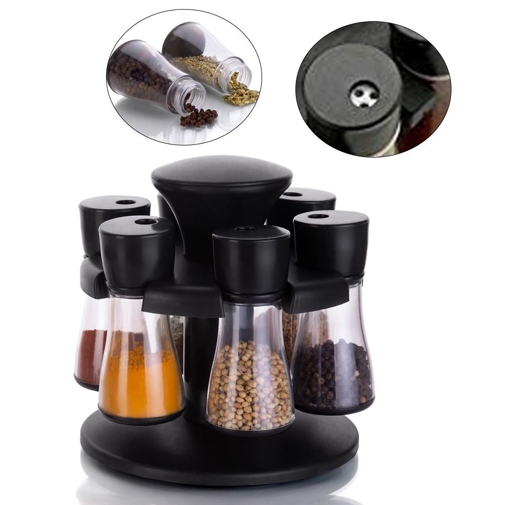 097 Revolving Plastic Spice Rack Masala Organiser (8 Pcs) DeoDap