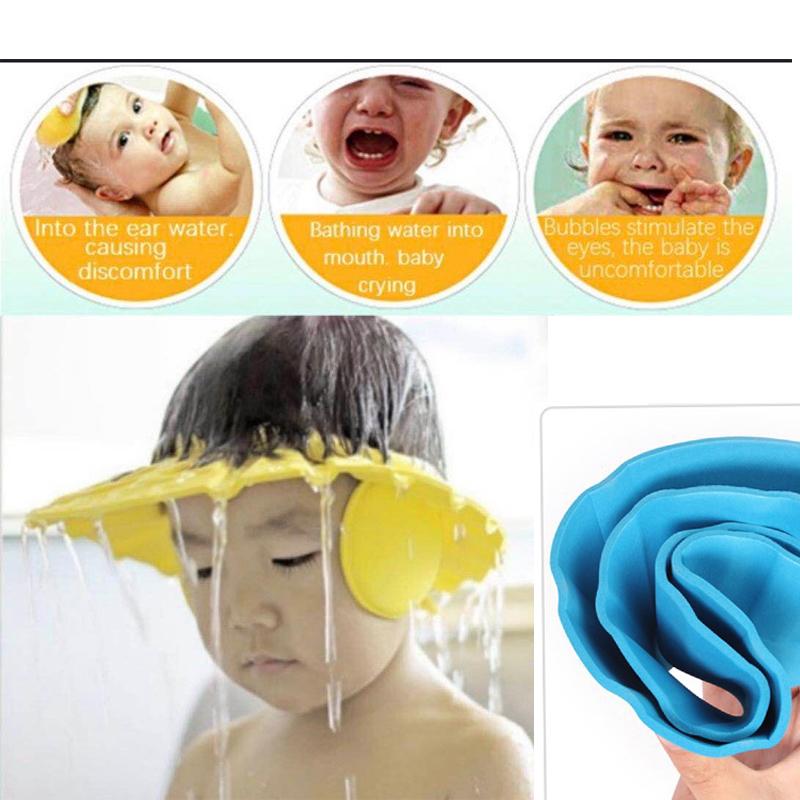 0378 Adjustable Safe Soft Baby Shower cap dhanpe-shop