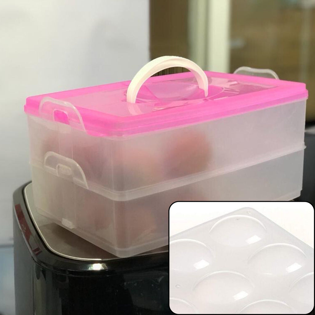 2315A Double Layer 24 Grid Egg Storage Box for Egg Storage Container DeoDap