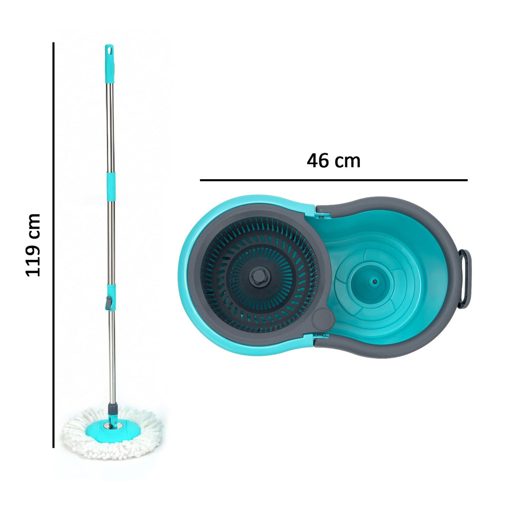 4941 Quick Spin Mop Plastic spin, Bucket Floor Cleaning, Easy Wheels & Big Bucket, Floor Cleaning Mop with Bucket DeoDap