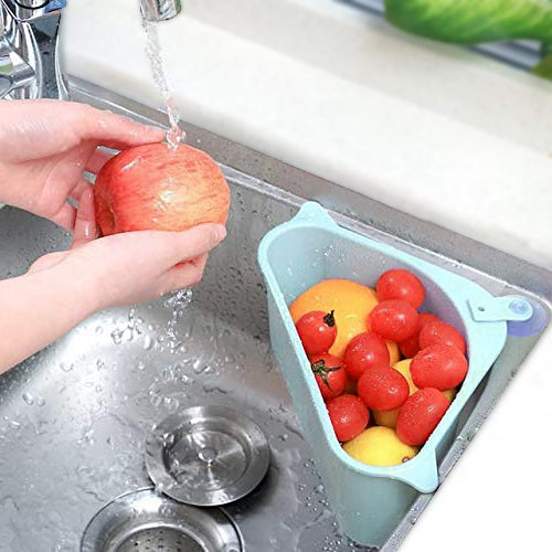 2119 Triangular Multi Functional Drainer Shelf Sink Storage Holder DeoDap