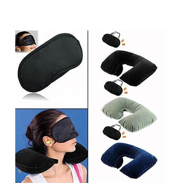 505 -3-in-1 Air Travel Kit with Pillow, Ear Buds & Eye Mask dhanpe-shop WITH BZ LOGO