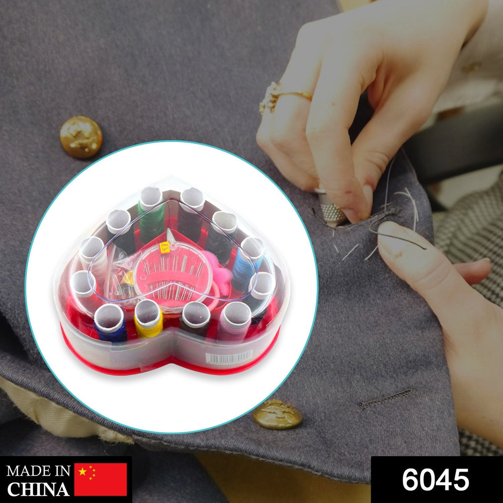 6045 Heart-Shaped Sewing Box Multi-Functional Convenient Sewing Tools DeoDap