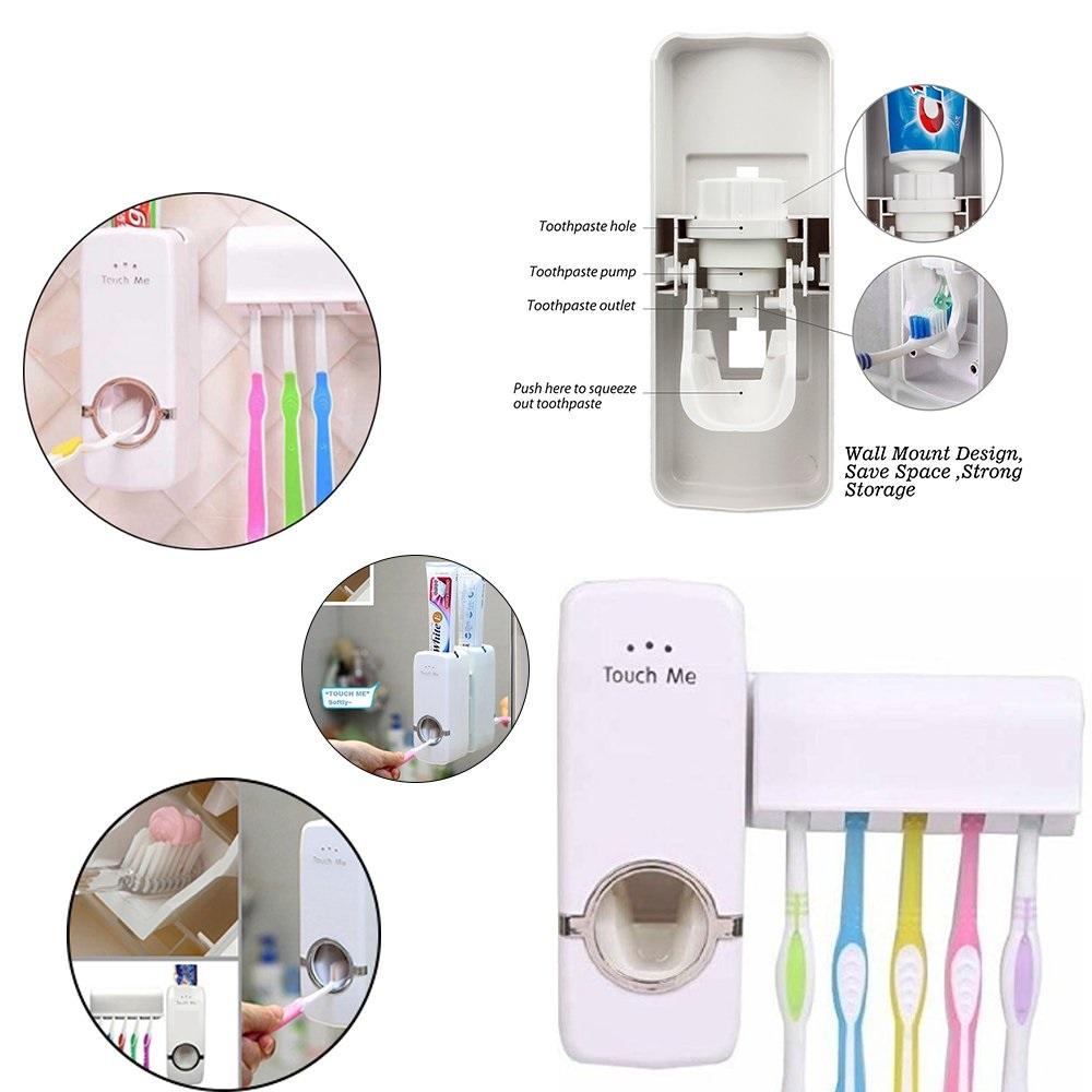 174 Toothpaste Dispenser & Tooth Brush Holder dhanpe-shop WITH BZ LOGO