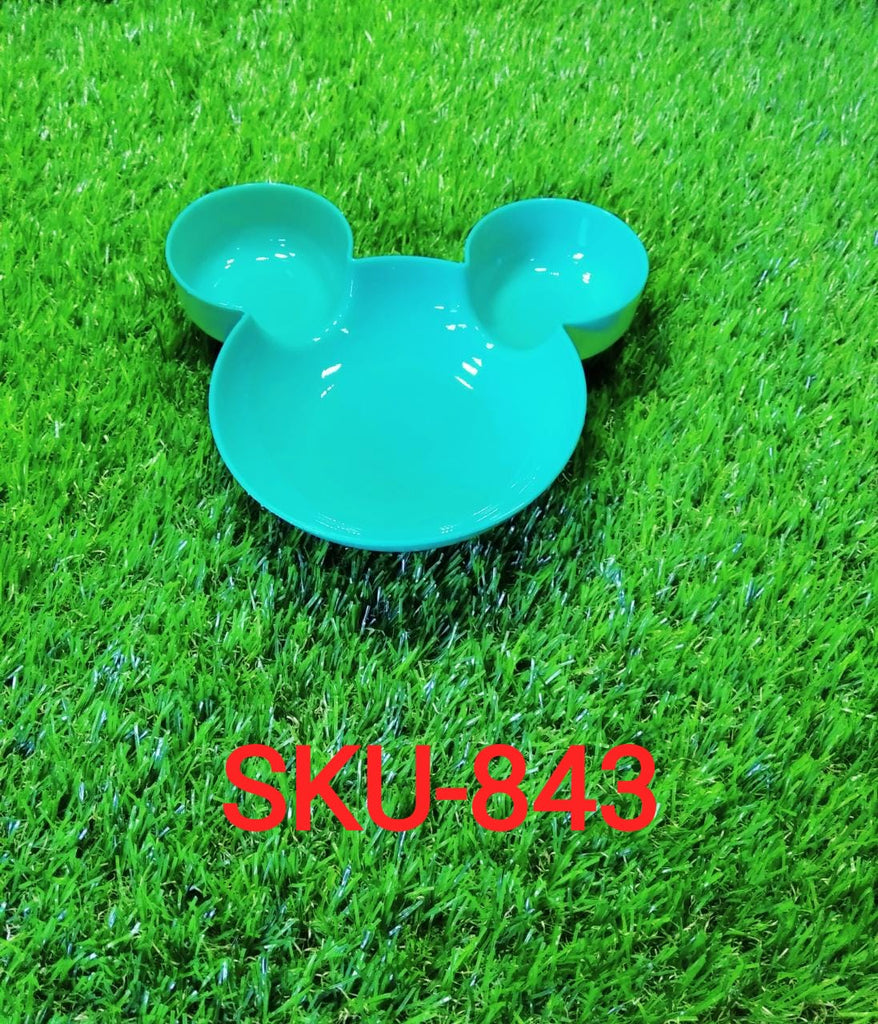 0843 Mickey Shaped Kids/Snack Serving Sectioned Plate DeoDap