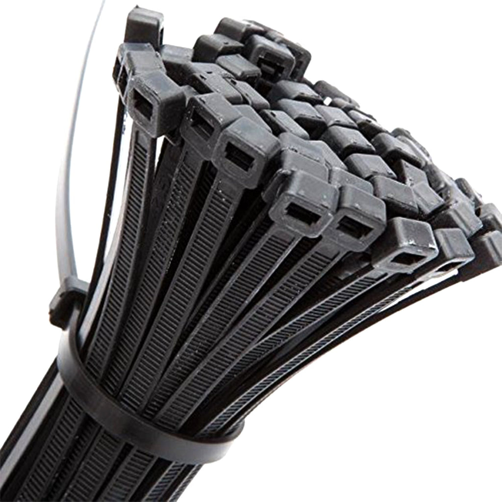 3138 4Inch Nylon Self Locking Cable Ties, Heavy Duty Strong Zip Wire Tie. Pack of 100pc - Black Amd-Deodap