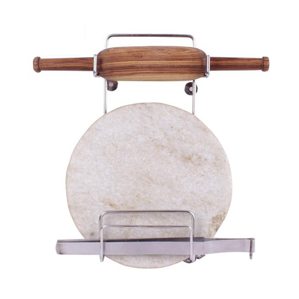 7069 Chakla Belan Stand for Kitchen with Stainless Steel DeoDap