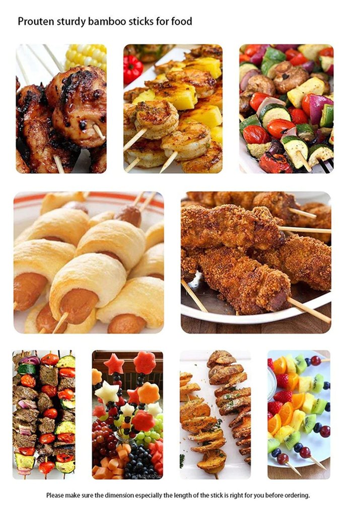 1119 Bamboo Wood Skewer BBQ Sticks DeoDap