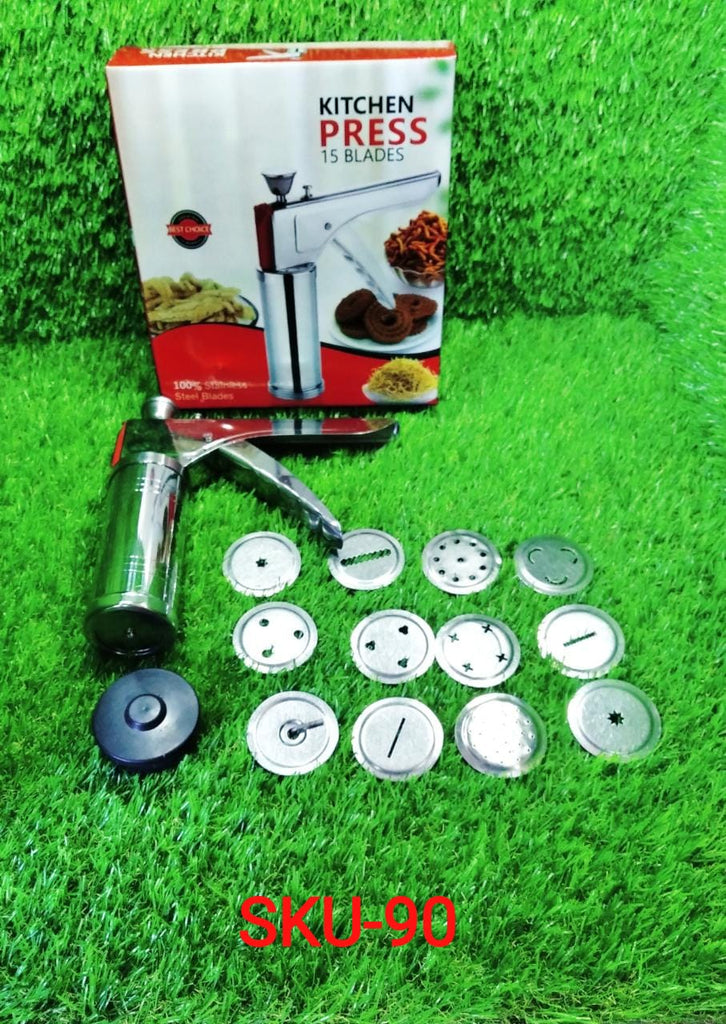 090 Plastic Kitchen Press Set, 12-Pieces, Silver (Kitchen_Press) dhanpe-shop