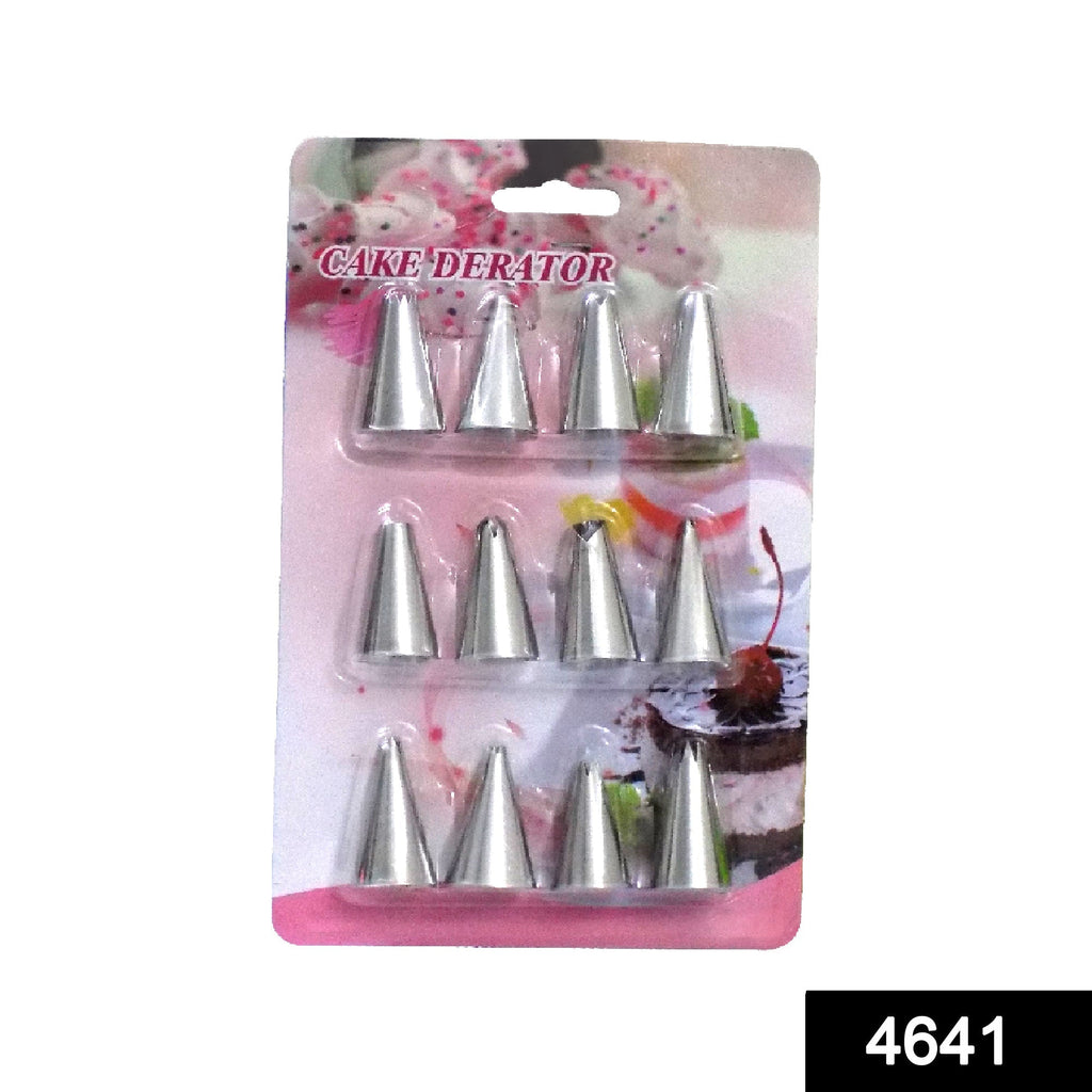 4641 Cake Decorating Stainless Steel Nozzle (12pcs) DeoDap