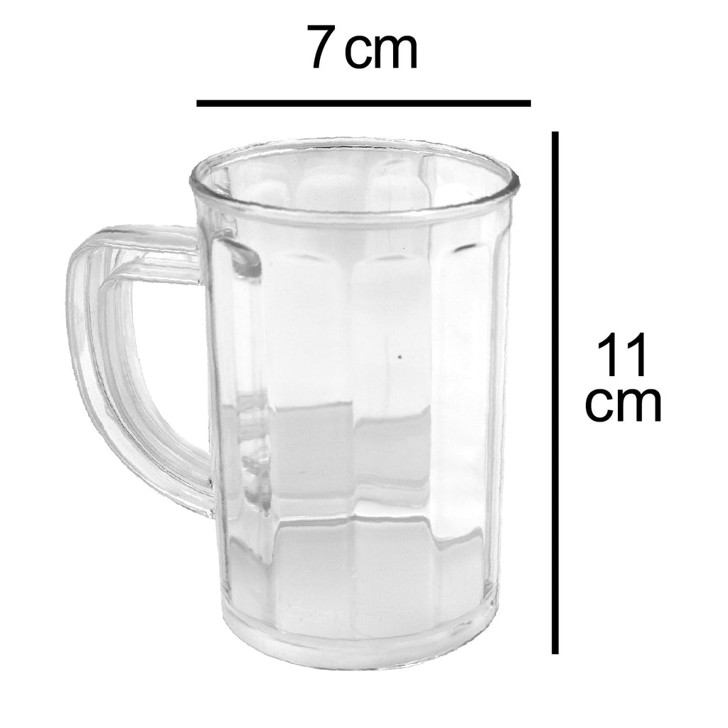 2409 Unbreakable Drinking Plastic Type Glass Set, Beer Mug, Set of 4 PCs, Transparent DeoDap