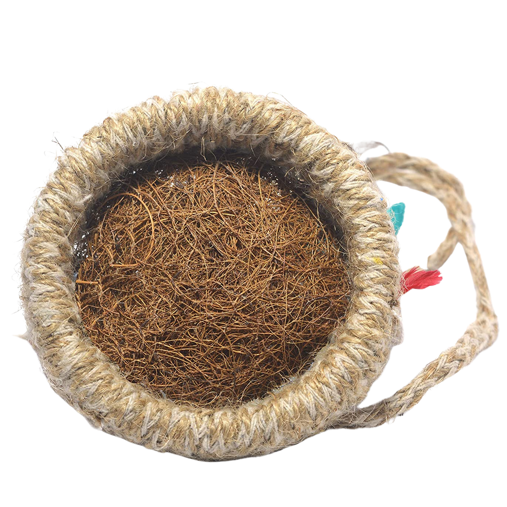 1731A ARTIFICIAL JUTE HANGING BIRDS NEST JHUMAR CHIDIYAN KA GHOSLA With Brown Box DeoDap